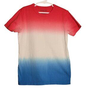 Crewcuts Boys M 8-9 Crew Neck Dip-Dyed T-Shirt Short sleeve Red White Blue